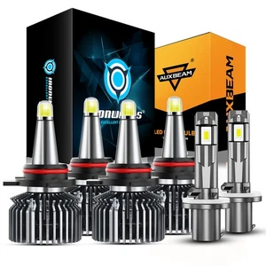 For Chevy Suburban 1500 2500 2001-2006 8-sides 360° LED Headlight Fog Bulb White - Picture 1 of 17