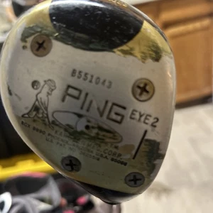 Ping Golf Karsten Ping Eye 2 - 3 Wood Black Dot Steel Shaft Reg. Flex Vintage - Picture 1 of 11