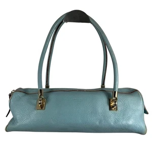Kate Spade hellblaues Pebbled Leder Barrel Baguette Schultertasche Handtasche - Bild 1 von 20