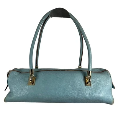 Bolso de Mano KATE SPADE Azul Claro Cuero Guijarro Barril Baguette Foto 1 de 4