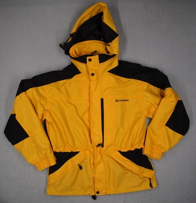 Chaqueta De Colección Abercrombie Fitch Hombres Mediana Amarilla Cremallera Completa Rendimiento Capucha Y2K Foto 1 de 4