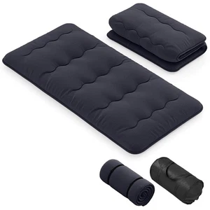 Twin Futon Mattress Washable Cover Carry Bag Japanese Floor Sleeping Pad Black - Picture 1 of 10