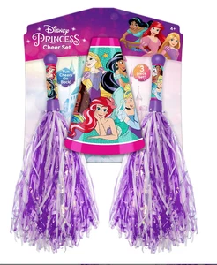 Disney Princess Cheer Pom Poms Purple Pompoms for Cheerleading Megaphone - Picture 1 of 2