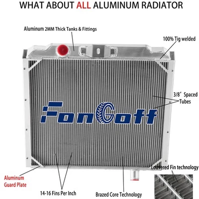 3-Core Aluminum Radiator For Hummer H1 6.5L V8 Diesel Engine 2002 2003 2004 Foto 1 de 4