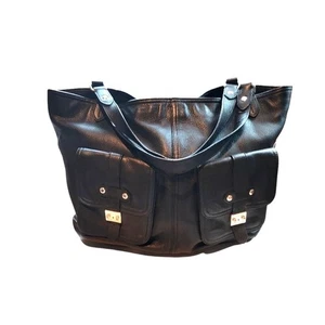 Ralph Lauren Handtasche Umhängetasche Damen weiches Leder CarryAll Laptoptaschen schwarz - Bild 1 von 12