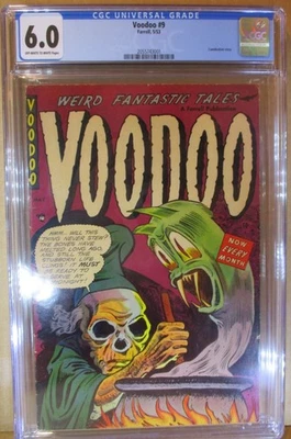Voodoo 9 CGC 6.0 Skull Evil Entity 1953 Ajax-Farrell Comic Cannibalism, Zombies - Image 1 of 4