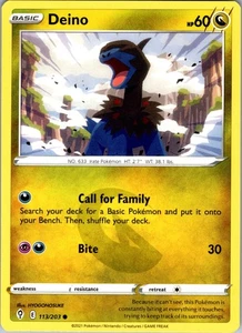 Deino 113/203 Common Regular SWSH07: Evolving Skies NM - Picture 1 of 2