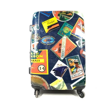 Atlantic 26" Equipaje Carcasa Rígida Spinner Retro Viaje Adhesivo Impresión Ampliable Foto 1 de 4