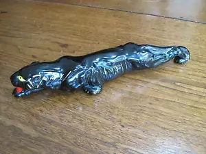 VTG 1950'S 11 1/2" X 2" X 2 1/2" PROWLING BLACK PANTHER FIGURINE-JAPAN - Picture 1 of 12