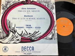 TRIO MANNES - GIMPEL - SYLVIA / CLARA SCHUMANN - BEETHOVEN  / DECCA  UAT 233071 - Picture 1 of 1