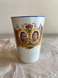 1937 Incoronazione di Re Giorgio VI e Regina Elisabetta Tazza Bicchiere 4" J & G Meakin - Foto 1 di 4