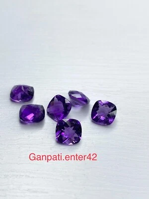 Natural Amethyst Faceted Cushion Checkerboard Cut 8x8 mm Loose Gemstone E - Image 1 of 4