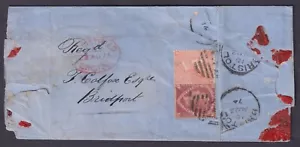 1874 Registrato Bristol a Bridport 1 1/2d Pl 1 LC + 4d SG 94 Pl 13 AD VGU - Foto 1 di 2