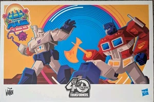 2024 SDCC ESCLUSIVO POSTER FIRMATO TOM WHALEN TRANSFORMERS 40° ANNV HASBRO PULSE - Foto 1 di 1