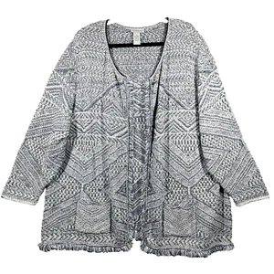 Catherines offene Strickjacke 3X Azteken künstlerisch Küste Strand maritim Landhaus gebraucht, in einwandfreiem Zustand - Bild 1 von 12