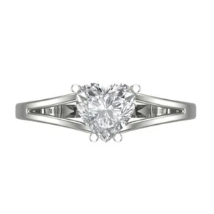 1.4ct Heart Simulated Engagement Wedding Bridal Anniversary Ring 14k White Gold - Picture 1 of 11