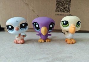 Littlest Pet Shop LPS Authentic Purple Toucan #2003,PIGEON #1791,Pelican #1350 - Picture 1 of 4