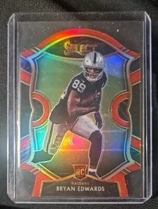 2020 Panini Select Concourse Red Prizm Die-Cut Bryan Edwards #76 Rookie RC - Picture 1 of 2