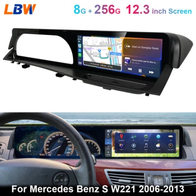 8+256G Android Car GPS 12.3'' Radio Stereo Navi For Mercedes Benz S W221 2006-13 - Image 1 of 4