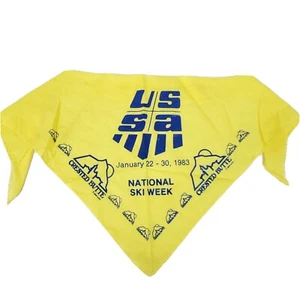 Vintage Rare 1983 USSA Bandanna ☆ National Ski Week ☆ Skiing Crested Butte Colorado - Bild 1 von 8