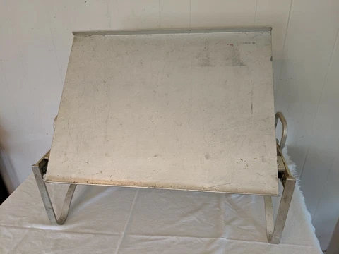 Vtg Industrial Drafting Machinist Metal Tray Table Steampunk Micron Machine Corp Cover