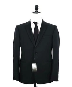 $1,995 EMPORIO ARMANI - “M LINE” 2-Btn Black Peak Lapel Tuxedo Suit - 36R - Picture 1 of 10