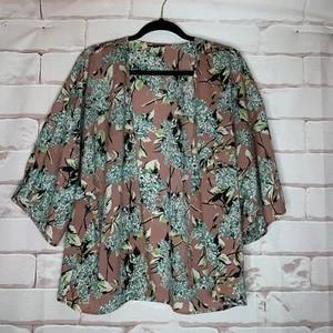 TopShop Short Kimono Mauve Floral Open Front Flowy Size US 8 UK 12 EUR 40 - Picture 1 of 8