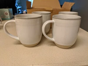 ED ELLEN DEGENERES by ROYAL DOULTON, Coffee Mugs, BRUSHED GLAZE, WHITE, NEW X 4 - Picture 1 of 4