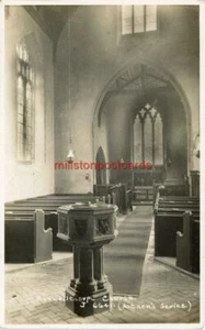 REAL PHOTO POSTCARD OF ASHWELLTHORPE CHURCH INTERIOR, (NEAR WYMONDHAM), NORFOLK - Picture 1 of 2
