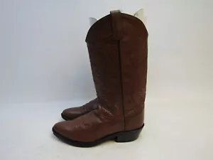 Botas vaqueras vaqueras de cuero marrón talla 8 D para hombre - Imagen 1 de 11