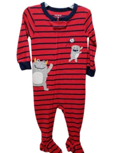 Duerme con pies de Carter 6 meses - rojo con lindos pequeños monstruos - NUEVO con etiqueta - Imagen 1 de 1