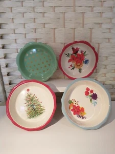 Pioneer Woman Christmas Mini Pie Plates Set 4 1996 Bch2 - Picture 1 of 10