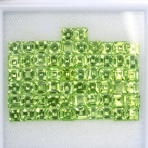 TWINKLING SET! 10ct. 62PCS Best 100%Natural Green Peridot Square 3mm #7 - Picture 1 of 3