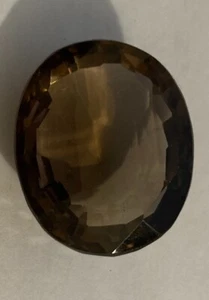 Smoky Quartz 77ct Faceted Domed Oval Cut - 30.5mm x 25mm x 14mm - Picture 1 of 22