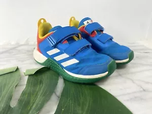 Adidas LEGO 8 Blue Multicolor Tennis Shoes Kids Toddler Hook Loop Strap 8c Green - Picture 1 of 9
