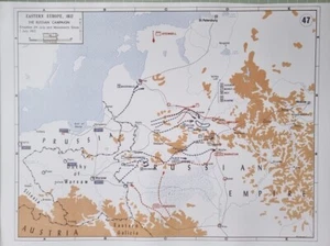MAPA MODERNO PUNTO OESTE GUERRAS NAPOLEÓNICAS EUROPA ORIENTAL CAMPAÑA RUSA 1812 - Imagen 1 de 2
