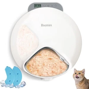 Automatic Cat Feeder Wet Food 4 Meal Cordless Pet Wet&Dry Food Dispenser Refr... - Picture 1 of 7