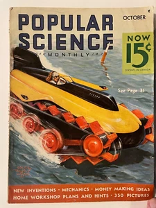 POPULAR SCIENCE 10-1935 BILL TILDEN NEW INVENTIONS VERY GOOD RARE! - Picture 1 of 3