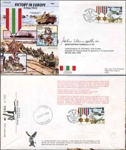 JS45/12EC Victory in Europe sign by Lance-Corporal John Patrick Kenneally VC (J) - Picture 1 of 1