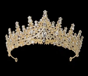 Beautiful Gold Tone - 2.75" Rhinestone Tiara - Great for Wedding, Pageant - NWOT - Picture 1 of 4