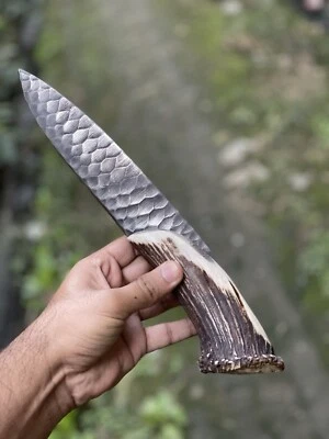 Cuchillo Bowie Hecho a Mano Personalizado Acero al Carbono STAG ASTLER Mango Cuchillo de Caza Skinner Foto 1 de 4