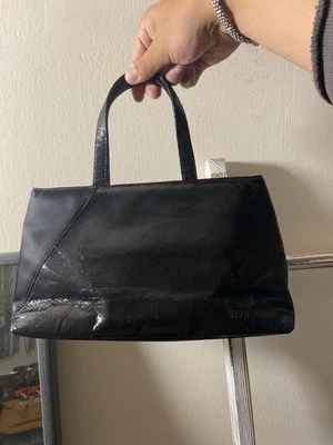 Bolso de Mano Pequeño Givenchy Maroquinerie Vintage Cuero Negro Nylon, Buen Estado Foto 1 de 4