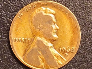 1968 D Obverse Strike Through Grease Error Penny - Picture 1 of 10