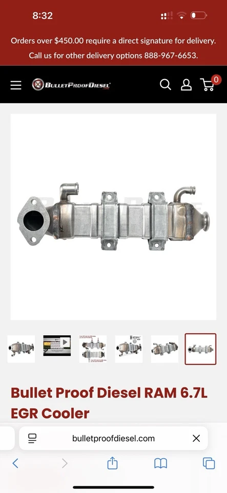 Refrigerador de recirculação de gases de escape (EGR) - Refrigerador EGR Dorman 904-311 - Imagem 1 de 1