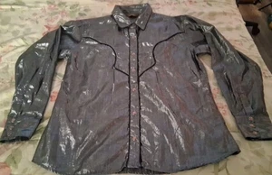 Mens Casual Dress Shirt Sequined Button Up Shirt Walls Cowgirl Ranch Wear Brand - Picture 1 of 8