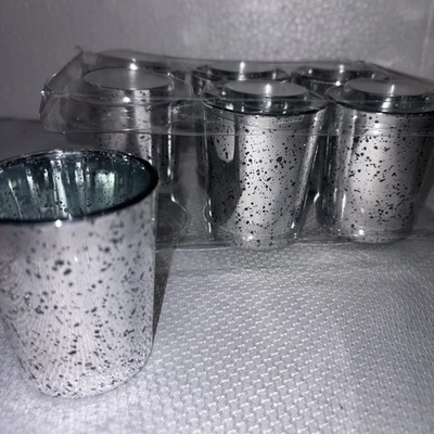 Ashland Elegance Silver Mercury Glass Votive Candle Holders-Set of 6 - Image 1 of 4