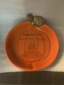 Harvest Ceramic Pumpkin Pie Recipe Dish Bakeware Pan Deep Thanksgiving - Picture 1 of 2