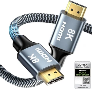 HDMI 2.1 Cable 8K 60Hz 4K 120Hz Ultra High Speed PS5 Xbox TV OLED Braided Lead.. - Picture 1 of 13