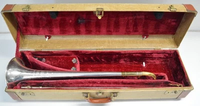 ВИНТАЖНЫЙ KING SILVERSONIC 2B ТРОМБОН С ОРИГИНАЛЬНЫМ ЧЕХЛОМ, H.N. БЕЛЫЙ, CLEVELAND OH - Изображение 1 из 4
