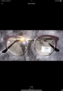 Womens fashion glasses. Pink/purple/silver. Round/cat eye shape - Picture 1 of 3